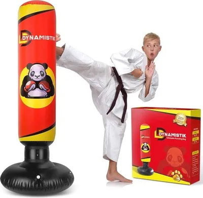 Productafbeelding van Famanu opblaasbare bokszak, 160 cm, geschikt voor kinderen en volwassenen - boksen, karate, MMA, fitness