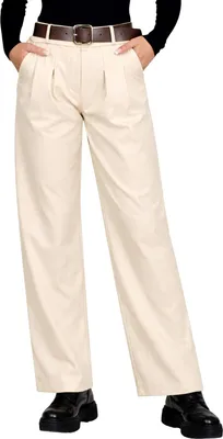 Produktbild von 403_Mississhop Damen Hose aus Kunstleder mit Gürtel Creme