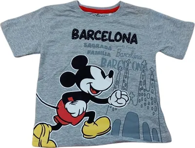 Zdjęcie produktu dla Mickey Mouse T-Shirt "Barcelona" grau 98/104 3-4J
