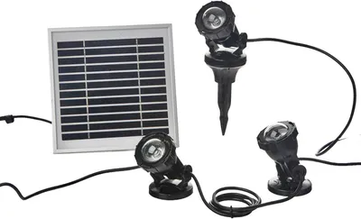 Imagen del producto de Lámpara solar para estanque y jardín Heissner, luz RGB, juego de 3 unidades, con batería