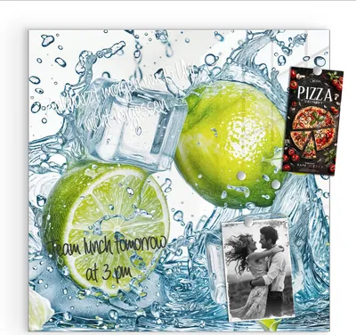 Produktbild von Magnettafel 50x50cm Pinnwand Whiteboard beschreibbar - Limetten Splashing