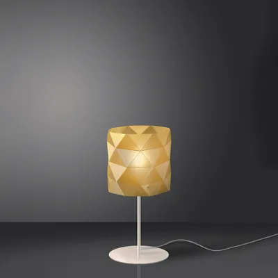 Image de Lampe de table moderne 1 lumière Prisma en or Polilux H36 Italy