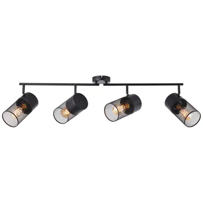 Productafbeelding van Zwarte plafondlamp Kamolo 4x E27