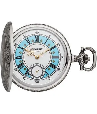 Produktbild von Regent Taschenuhr Antik analog Mechanik silberfarben geschwärzt P-188