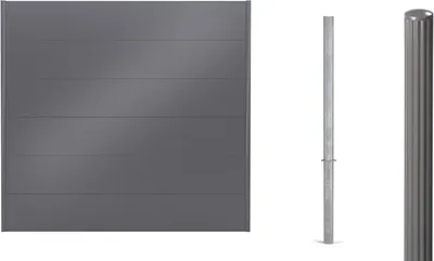Produktbild von Alberts Sichtschutz Palitio als Set,umbragrau7022, zum Einbetonieren, Länge 6,00m, Profilhöhe 150mm