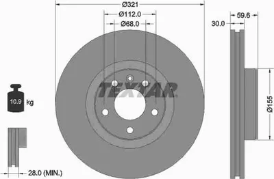 Produktbild von TEXTAR Bremsscheibe Artikel: 92132305