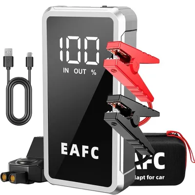 Image de Démarreur de secours, batterie externe portable, lampe de secours LED, 4000 A avec sacoche
