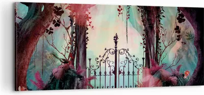 Produktbild von Bild auf Leinwand - Leinwandbild - Einteilig - Fantasie Tor Garten - 100x40cm - Wand Bild - Wanddeko - Wandbilder - Leinwanddruck - Bilder - Wanddekoration - Leinwand bilder - Wandbild - AB100x40-4517