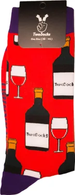 Produktbild von TwoSocks lustige Socken - Wein Socken, Motivsocken für Damen & Herren  Baumwolle Einheitsgröße