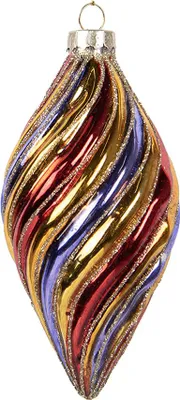Image de Clayre & Eef Boule de Noël Ø 6x13 cm Multicolore verre