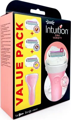 Produktbild von Wilkinson Intuition Variety 2-in-1 Rasierergriff + 3 Ersatzklingen