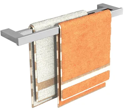 Image de Porte-serviettes chromé, porte-serviettes double rangée de 60 cm, étagère à serviettes en acier inoxydable, porte-serviettes mural, pour la cuisine et la salle de bains