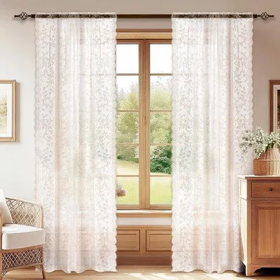Zdjęcie produktu dla Zestaw 2 półprzezroczystych zasłon do okna, 70x150 cm, z plisowaną taśmą. Zasłony przepuszczające światło, idealne do sypialni i salonu