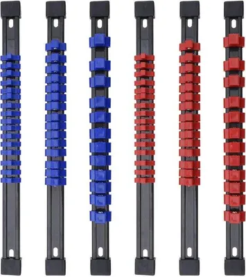 Productafbeelding van Draagbare gereedschapskist met 6 compartimenten - Montageframe met glijsystemen - 86 stuks, 1/4 inch, 3/8 inch, 1/2 inch.