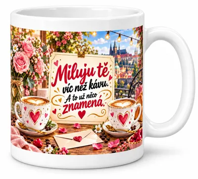 Image de Tasse pour le/la partenaire : "Je t'aime plus que le café. Et ça, c'est dire beaucoup." - 300 ml, Image générée par une IA