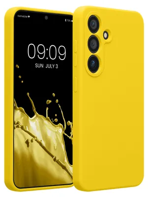 Produktbild von kwmobile Silikon Case für Samsung Galaxy S25 Hülle - Soft gummierte Handyhülle, Schutzhülle Cover in Strahlend Gelb