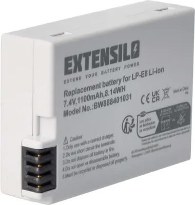 Produktbild von EXTENSILO Akku kompatibel mit Canon EOS Rebel T3i, Rebel T4i, Rebel T5i Kamera (1100 mAh, 7,4 V, Li-Ion)
