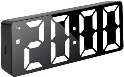 Zdjęcie produktu dla Cyfrowy zegar ścienny z wyświetlaczem temperatury i wilgotności oraz trybem nocnym, zegar biurkowy z trzema trybami wyświetlania i trybem 12/24-godzinnym.