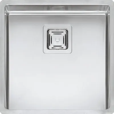 Produktbild von Reginox Elite Spüle TEXAS 40 x 40 (L) R10 mit Ab- und Überlaufgarnitur in Handbetätigung / Flächenbündig / Flacheinbau / Unterbau