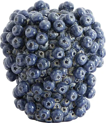 Produktbild von Light & Living Vase BERRIES aus glatter Feinkeramik, Blau, 20 cm x 22,5 cm