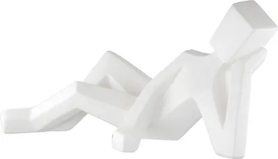Immagine prodotto di Gilde Figur, geometrisch, "Patras", Keramik, weiß, VE 2, L. 11 cm, B. 26 cm, H. 13 cm 34418