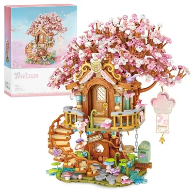 Produktbild von Blumen Baustein-Set Sakura Baum Bausteine Bausatz Micro Klemmbausteine Geschenk