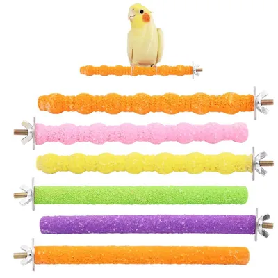 Immagine prodotto di Set di 6 posatoi colorati per pappagalli e parrocchetti