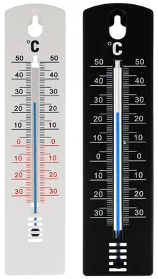 Produktbild von 2er Set Gartenthermometer 20cm Weiß und Schwarz Außenthermometer Analog Thermometer für Innen Außen Garten Terrasse Balkon