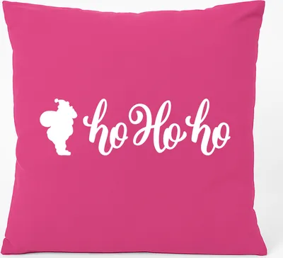 Produktbild von Huuraa Kissen Santa Claus Ho Ho Ho 40x40cm mit Füllung Fuchsia Baumwolle Dekokissen Geschenkidee