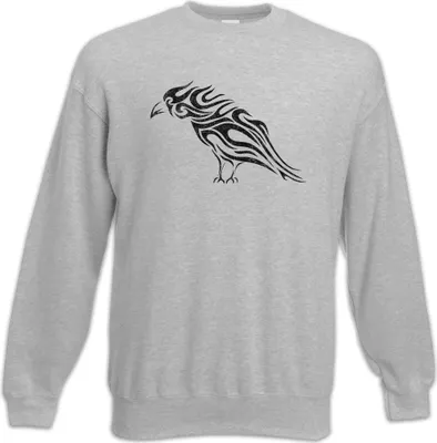 Produktbild von Urban Backwoods Tribal Raven, Sweatshirt, Farbe: Hellgrau, Größe: L