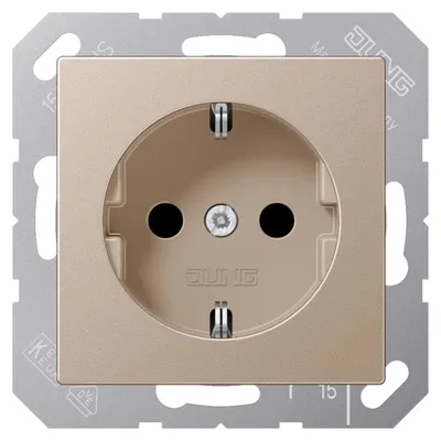 Productafbeelding van JG SCHUKO stopcontact A1520CH, 16A, 250V, champagnekleur