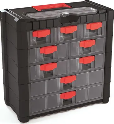 Immagine prodotto di Plastový organizér závěsný MULTICASE CARGO 400x200x392 mm - barva: černá/ červené úchyty