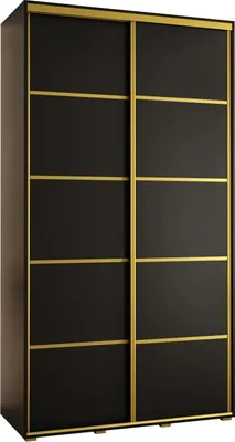 Produktbild von MEBLE KRYSPOL Davos 4 Schrank, zwei Türen - 235,2x130x45 cm - Schwarz Schwarz Gold