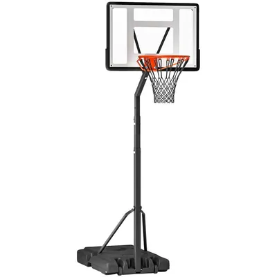 Produktbild von Basketballkorb Outdoor mit Ständer (255–305 cm) – Höhenverstellbarer Basketballständer mit Rollen & Befüllbarer Basis, Inkl. Netz