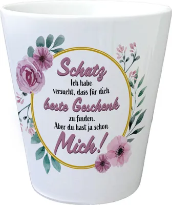 Produktbild von Schatz Blumentopf mit Spruch das beste Geschenk für dich bin ich