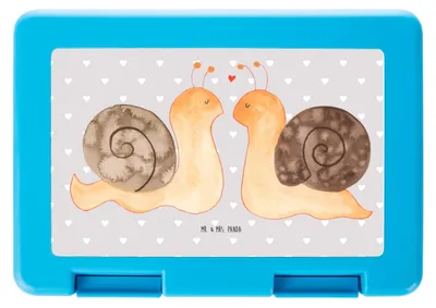 Produktbild von Mr. & Mrs. Panda Bento Box Schnecken Liebe - Grau Pastell - Geschenk, Verliebt, Essensdose, Bentobox, Lunchbox, Frischhaltedose, Freundin, glücklich, Paar, Zufrieden