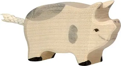Produktbild von HOLZTIGER Ferkel aus Holz - gefleckt