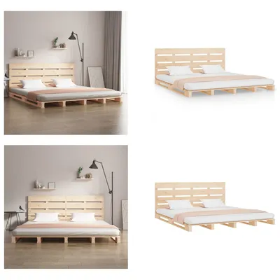 Produktbild von vidaXL Massivholzbett 200x200 cm Kiefer - Bettrahmen - Bettgestell - Bett - Holzbett