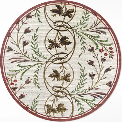 Produktbild von Pflanze ornamentalen Muster– Vinylteppich – Indoor Teppich – Flur – Pflegeleicht – Runder Teppich – PVC Teppich – Outdoor Teppich – Pflegeleicht – fi 150cm