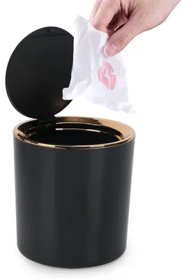 Productafbeelding van Afvalbak voor op tafel met deksel - Compacte afvalcontainer - Inhoud: 2,6 liter