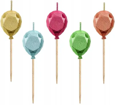 Produktbild von Ballonpickerkerzen, metallic, 5 Stk.