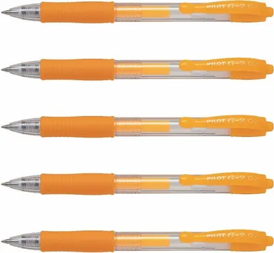 Produktbild von Pilot G2-07 Gelschreiber Neonapricot - 5er-Set