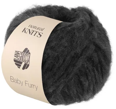 Produktbild von Lana Grossa BABY FURRY 50 g Flauschiges Effektgarn aus Alpaka, Baumwolle & Merino Farbe 008 - Anthrazit