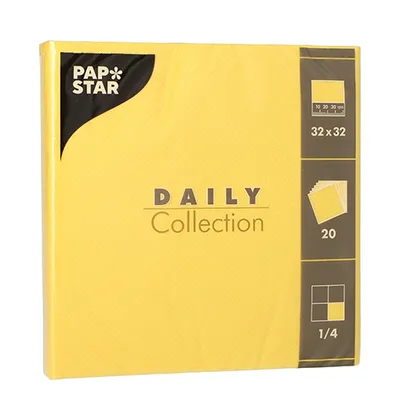 Produktbild von 25200 Servietten "DAILY Collection" 1/4-Falz 32 cm x 32 cm gelb