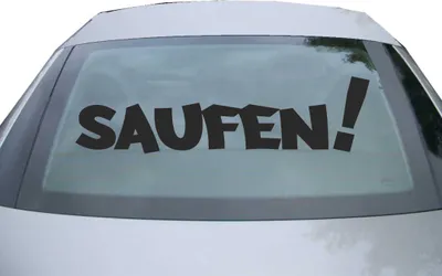 Produktbild von Indigos UG - Aufkleber Heckscheibe & Motorklappe DE7092 - schwarz - 600x157 mm - SAUFEN!!! - Auto Scheiben Fenster Heckklappe Tuning Racing JDM - Die cut