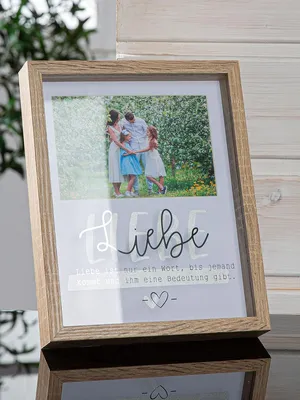 Imagen del producto de Marco de fotos decorativo, rectangular, con el texto "Maravilla del amor", hecho de MDF, color natural, paquete de 3 unidades, longitud: 3,5 cm, anchura: 24,5 cm, altura: 19,5 cm. Código: 51412 4063387514122