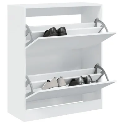 Produktbild von vidaXL Schuhschrank Weiß 80x34x96,5 cm Holzwerkstoff