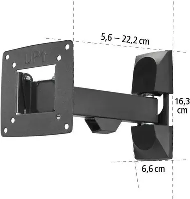 Produktbild von Hama TV-Wandhalterung schwarz, schwenkbar, neigbar bis 15kg