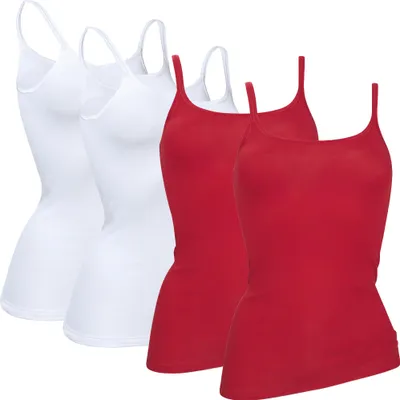 Produktbild von Con-ta Damen-Unterhemd 4er-Pack weiß/rot 38