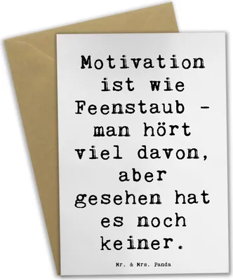 Produktbild von Mr. & Mrs. Panda Grußkarte Spruch Magische Motivation - Weiß - Geschenk, Grußkarten, Zitat, glückwunschkarten, Gefühle, inspirierender, einladungskarten, dankeskarten